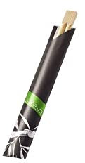 MAQA 100 paia Bacchette sushi 21 cm, bacchette giapponesi biodegradabili, Bacchette legno di bamboo confezionate singolarmente