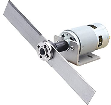 Moteur DC 12-24 V 775 avec ensemble tondeuse à gazon, lame en acier au manganèse et support de montage, moteur 775 CC haute vitesse pour outil de jardin bricolage (12 V 10 000 tr/min)