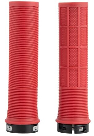 Oxford Driver Lock-on MTB Grips – Dual Profile for Outstanding Grip, Soft Ribbed Compound, Bar End Plugs Included | Trail & Urban Cycling