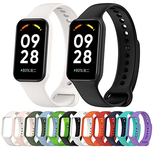 BDIG 12 Pieces Compatible with Redmi Smart Band 2 Wristband, Sport Silicone Watch Strap, Redmi Band 2 Wristband, Smartwatch Replacement Strap with Xiaomi Redmi Smart Band 2