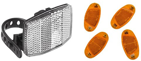 FISCHER Erwachsene Front Vorbaubefestigung Reflektor schwarz, One Size & Unisex Fischer Fahrrad Reflektor 85400 Orange, Gelb, Einheitsgröße EU