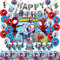 Spidey and His Amazing Friends Decoracion Cumpleaños 66 Piezas Incluye Banner de Cumpleaños, Mantel, Adornos Para Tartas y Cupcakes, Globos de Látex, Remolino Colgante, Telones de Fondo