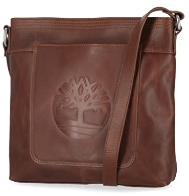 Timberland Damen Große Umhängetasche aus Leder, Cognac