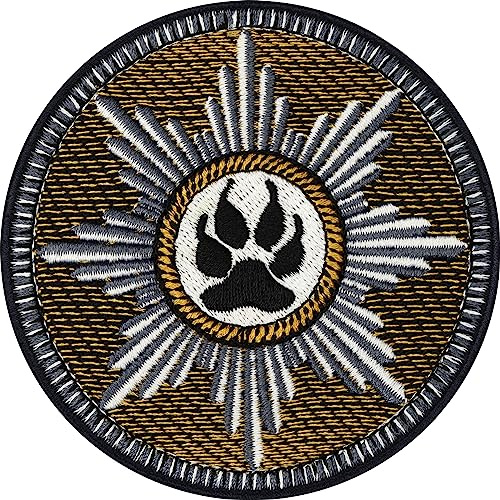 Sheriff Stern Aufnäher Hundepfote Hunde Patches Aufbügler zum aufbügeln/annähen Hunde Patch Hunderassen Bügelbilder für Hunde Kleidung/Halsband/Leine | 75x75mm