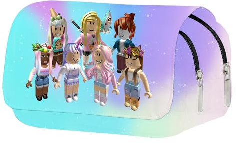 Robllox Stifttasche, Robllox 3D Federmäppchen Doppelter Reißverschluss Schreibwarenetui Hohe Kapazität Mäppchen Bunte Bleistiftkasten für Jungen und Mädchen Schul und Büro Supplies, Kinder Geschenk