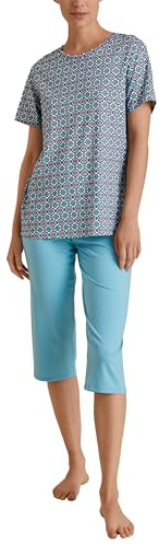 CALIDA Spring Nights 3/4-Pyjama Damen, aus 100% Baumwolle, atmungsaktiv und klimaregulierend