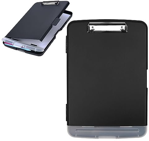 Klemmbrett a4 mit Aufbewahrungsfach, Maul Klemmbrett-Aufbewahrungsbox, Schreib-Klemmbrett mit niedrigem Profil-Clip, für die Arbeit