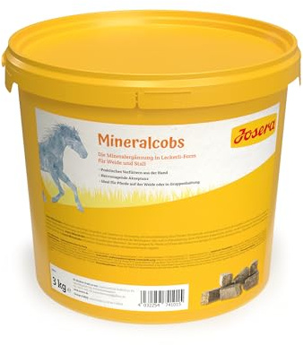 JOSERA Mineralcobs (5 x 3 kg) | Pferd | Premium Pferdefutter für alle Rassen in jeder Lebensphase | Mineralergänzung in Leckerli-Form für Weide und Stall | getreidefrei | 5er Pack
