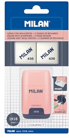 MILAN® Blíster afilaborra COMPACT serie 1918 rosa + 2 gomas de recambio