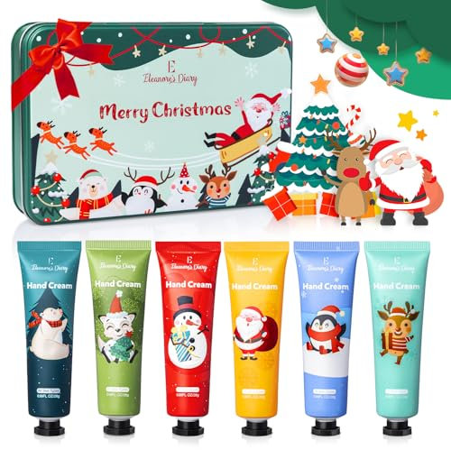 Handcreme Weihnachten Set, Eleanore's Diary Handcreme Set Mini, 6PCS Sheabutter Handcremes Set, Hand Cream für trockene Hände, Kleinigkeiten für Adventskalender Frauen, Geschenk für Frauen