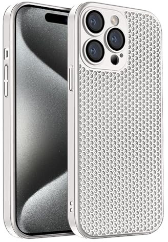 Rdyi6ba8 Wärmeableitungs Hülle Kompatibel mit iPhone 15 Pro Max,[Anti-Fingerabdruck] Atmungsaktive kühlende Handyhülle Ultradünne PC-Abdeckung Schutzhülle für iPhone 15 Pro Max,Weiß