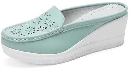 JAMPOL Sommer Frau Schuhe Plattform Hausschuhe Keil Flip-Flops Frauen High Heel Hausschuhe for Frauen Casual Sandalen Weibliche Schuhe (Farbe : Sky Blue, Size : 38 EU)