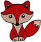 Fuchs Rot Aufnäher zum aufbügeln oder aufnähen Bügelbild Bügelpatch Kinder Aufbügler für Kleidung Bügelflicken Tier Patch Applikation Flicken Größe 7,5 x 7,7 cm