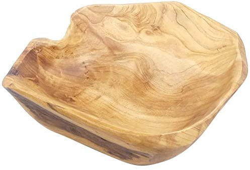 BOFRHME Salade de Fruits en Bois Bol de Service de Racines SculptéS à la Main Salon CréAtif Bol de Bonbons en Bois VéRitable 15-19 Cm
