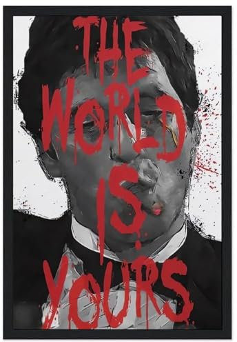 Generisch Scarface Poster Tony Montana The World Is Yours, dekoratives Gemälde, Leinwand, Wandposter für Raumdekoration, ästhetische Sportlandschaft, Büro, Raumdekoration, Geschenk, 20 x 30 cm