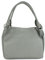 Belli italienische Leder Schultertasche Damentasche Handtasche Shopper Lilly in hellgrau - 33x28x14 cm (B x H x T)
