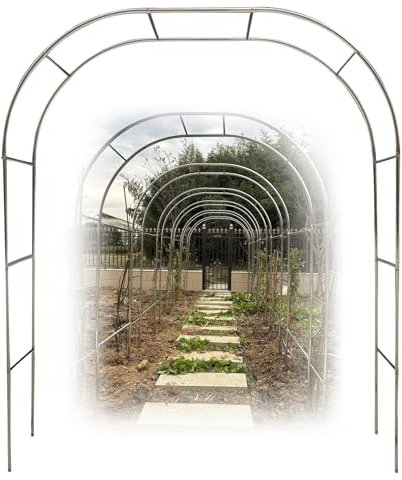 230/240 cm Rosenbogen Aus Edelstahl Rankhilfe Kletterhilfe Wetterfest Und Freistehend Rosenspalier Torbogen Bogen Spalier(Size:1.5 * 2.4m(4.9 * 7.9ft))