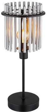 meineWunschleuchte Ausgefallene Tischleuchte mit Rauchglas Stäben, Höhe 37,5cm