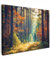 MuchoWow© Leinwand Bilder 40x30 cm Wanddeko Wohnzimmer Aesthetic Room Decor Deko Zimmer Wandbilder Modern Fotogeschenke Wald - Sonne - Natur - Herbst