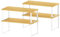 CADUKE Cupboard Shelf Organiser, 4-Pack, Metal and Bamboo, Non-Slip Kitchen Countertop Storage, Stackable Shelf Organiser for Kitchen, Pantry, Bathroom