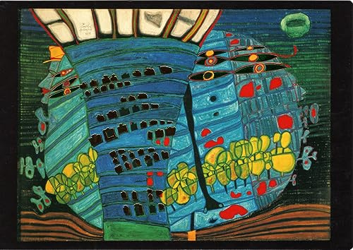 Kunstkarte Hundertwasser Der blaue Mond - Atlantis