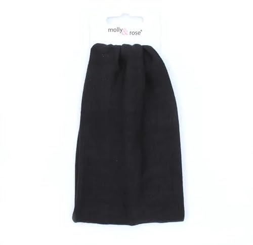 Extra breites schwarzes Stretch-Sport-Bandeaux-Stirnband, 9,5 cm