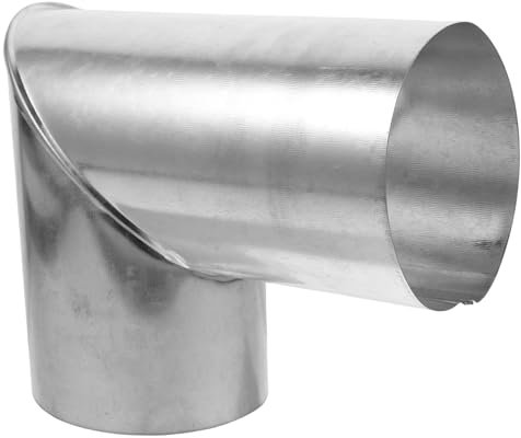 Yardenfun Boiler Flue Pipe Stove Chimney Pipe 90 Degree Flue for Stove Exhaust Metal Flue Easy to Install for Home Industrial Pipe