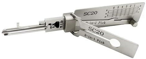 SC20 2-in-1 Dietrich und Decoder, für die Haustür, zivile Lockpicking und Schlüsselleser, professionelles Schloss-Smith-Werkzeug
