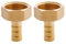 SEIWEI G Lot de 2 raccords de tuyau cannelés à filetage femelle de 1,9 cm x 12 mm en laiton cannelé pour tuyau d'arrosage
