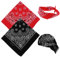Yuanchu Bandana Damen Herren, 2 Stück Halstuch Rot Baumwolle Bandanas Paisley Muster Vielseitiges Kopftuch Headwear Haar Schal für Sport Cowboy Kostüm Unisex (55 X 55 Cm)