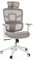 MyBuero Drehstuhl ergonomisch ERGOMY I W Bürostuhl mit Flexibler Lordosenstütze, Kopfstütze, Armlehnen, Netz-Rückenlehne, Stoff Grau