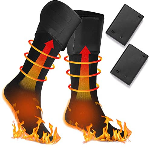 Heated Socks for Women and Men Battery Operated Electric Heating Socks Winter Cold Foot Warmers Thermal Socks Large Heating Area Suitable for Skiing Winter Camping Hiking Outdoor