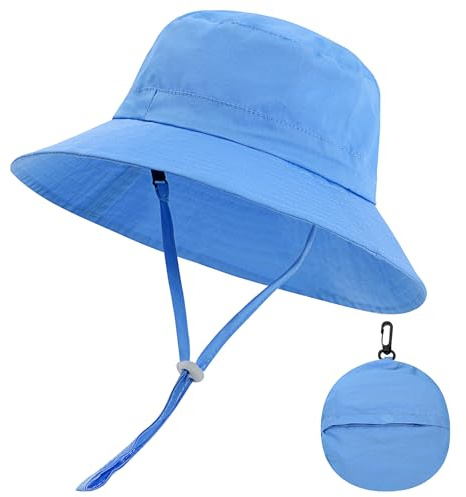 MK MATT KEELY Sonnenhut Kinder Mädchen Jungen Sommermütze Baumwolle Baby UV Schutz 50 Bucket Hat Faltbar Fischerhut Kinder Unisex