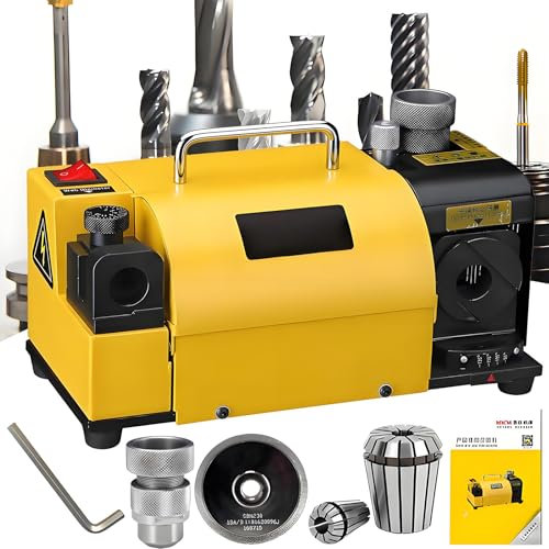 End Mill Sharpener, for High-Speed Steel, Masonry, Carbide, Cobalt, Tin-Coated Drill Bits,aith Adjustable Angles from 90° to 135°,Sharpens 3mm-13mm Drill Bits