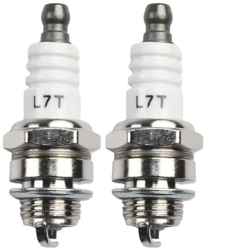 Gdfnmogo Candela di accensione compatibile con RJ19LM, per tosaerba, motosega, decespugliatore, motore a 2 tempi, filettatura M-14, lunghezza 9,5 mm, resistenza soppressa 0,80 mm gap