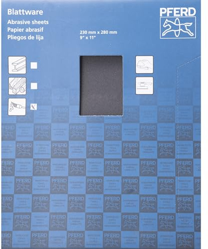 Pferd ECO W Paper Backed Abrasive Sheet, 9 x 11, Water Resistant, 240 Grit, Silicon Carbide (Pack of 50) - Part 46357