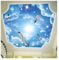 YOZYOOOZ Blauer Himmel, weiße Wolken, Kirschblüten, Tauben, 3D-Deckenwandbilder zum Abziehen und Aufkleben, abnehmbares, wasserdichtes PVC, geeignet für Schlafzimmer und Wohnzimmer