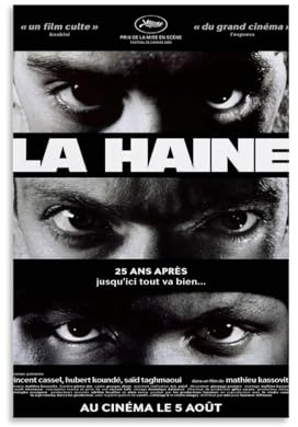 AEUYWQHKEKG La Haine Poster, ästhetisches Vintage-Wandkunst, Leinwand-Poster, dekoratives Gemälde, Wohnzimmer, Schlafzimmer, Dekoration, 60 x 90 cm, ungerahmter Stil