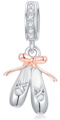 PROESS Ballettschuhe Armbänder Charms 925 Sterling Silber Ballett Bead Halskette Armband Tanz Schmuck Geschenke für Damen Mädchen Tänzerinnen