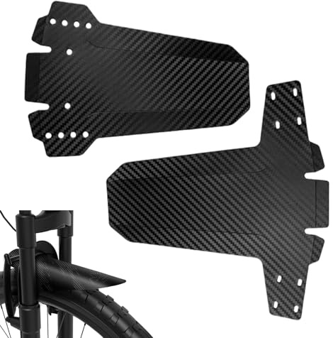 Universal - Mountain Bike Mudguards | Front and Rear Compatible - Easy Install Bike Fenders | Carbon Fiber Mud Guard - Suitable for most Bicycle Wheels, Reinforced Fat Tire