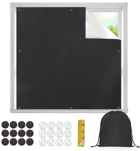 OTraki Verdunklungsstoff Sets 130x145cm, Verdunkelungsrollo Hitzeschutz Dachfenster Magnetisch Verdunkelungsfolie Ohne Bohren Fenster Verdunkelung Dachfenster für Schlafzimmer