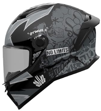 MT Integralhelm Stinger 2 Tagger ECE22.06 DOT SHARP 5 Star zertifiziert Matt Grau/Schwarz