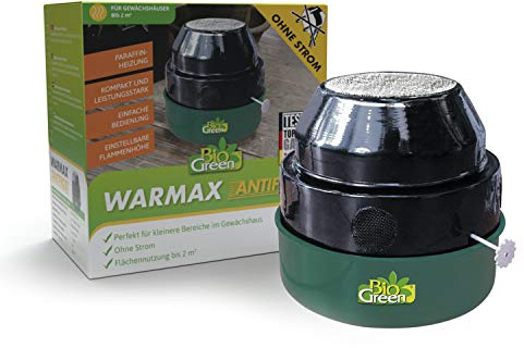 BioGreen Paraffin-Gewächshaus-Heizung WARMAX ANTIFROST | max. 150 Watt | für Gewächshäuser bis 2 m² | max. 10 Tage Brenndauer/Füllung