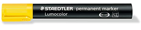 STAEDTLER 350-1 Lumocolor Marker permanent Keilspitze, 2 oder 5 mm, 10 Stück, gelb