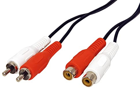 Value 11994330 Rallonge RCA Duplex mâle vers Femelle Noir 10 m