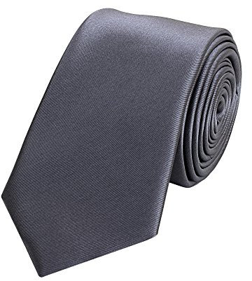 Fabio Farini - Herren Krawatte 6cm Breite einfarbig - elegante Unifarben Männer Schlipse für Arbeit Business Anzug Büro Grau Anthrazitgrau