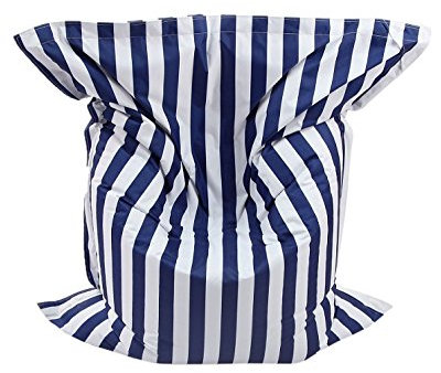 MESANA S-10077/18 Premium Outdoor Riesensitzsack Streifen mit Innensack, 140 x 180 cm, dunkelblau