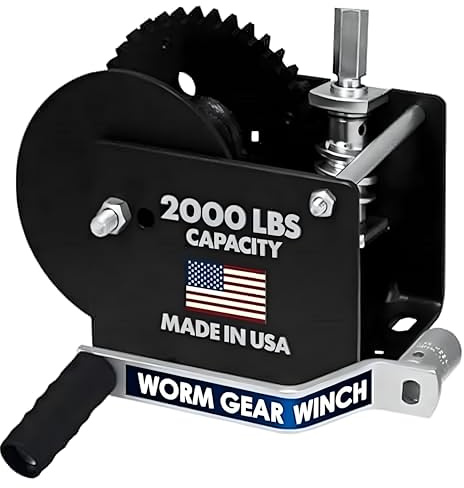 Goldenrod Dutton-Lainson Company (WG2000HEX) Worm Gear Winch with Hex Drive - 2000 lb. Load Capacity