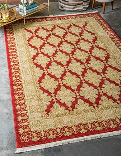 Unique Loom Edinburgh Collection Oriental Traditional French Country Red Area Rug (7' 0 x 10' 0)