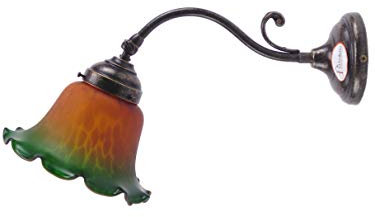 fd-bolletta arredamento e illuminazione Applique murale intérieure,lampe murale vintage avec abat jour verre coloré am24 Dimensions:Projection 37cm, Ø verre 16,5cm, Ø base 9,5cm